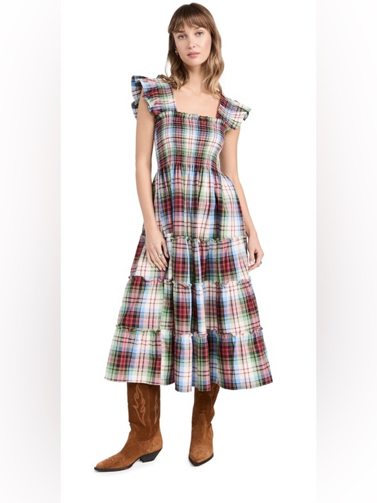 Hill House Dresses & Skirts - Hill House White Tartan Ellie Nap Dress - size medium